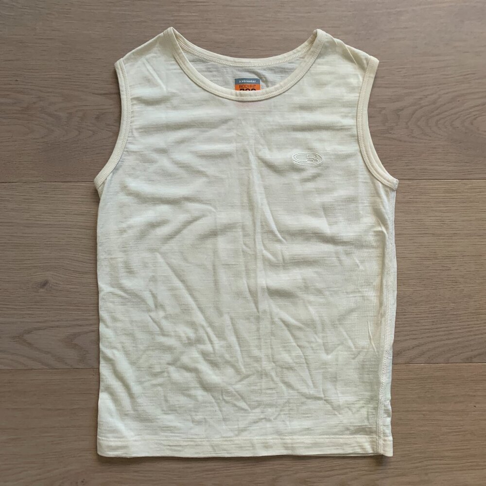 NWOT Kids Icebreaker Merino Wool Bodyfit 200 Sleeveless Base Layer Shirt 7/8